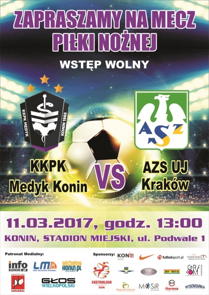 Zapraszamy na mecz Medyk Konin vs AZS UJ Kraków